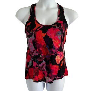 Athleta Floral Razor Back Tank - Sheer Shoulders- Size Medium